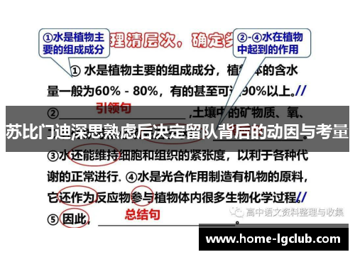 苏比门迪深思熟虑后决定留队背后的动因与考量